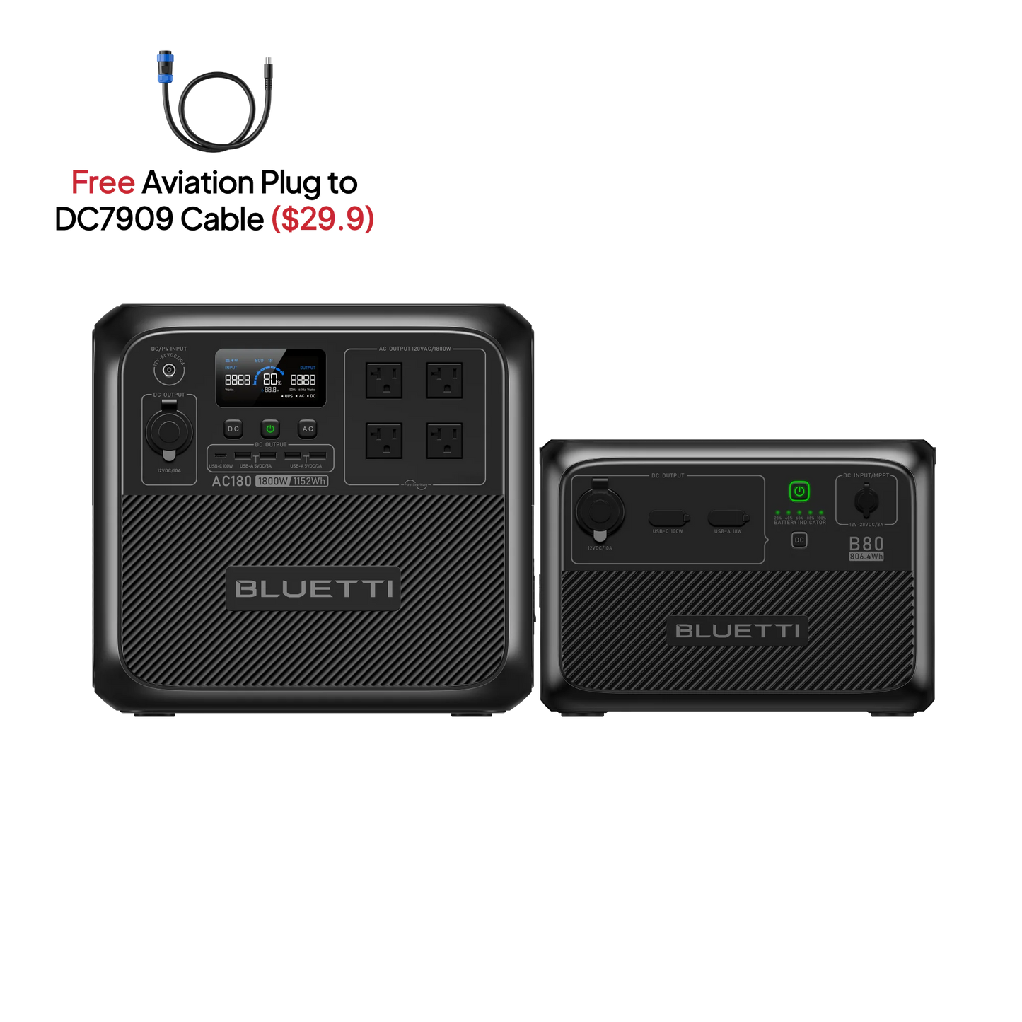 BLUETTI AC180 Solar Portable Power Station | 1,800W 1,152Wh